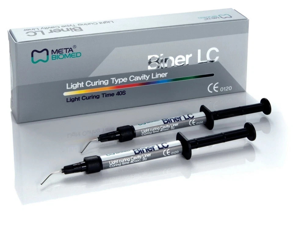Mateiral 2 x 2gm Syr Pack META Dental BINER LC Type Cavity Liner & Base FREE SHI