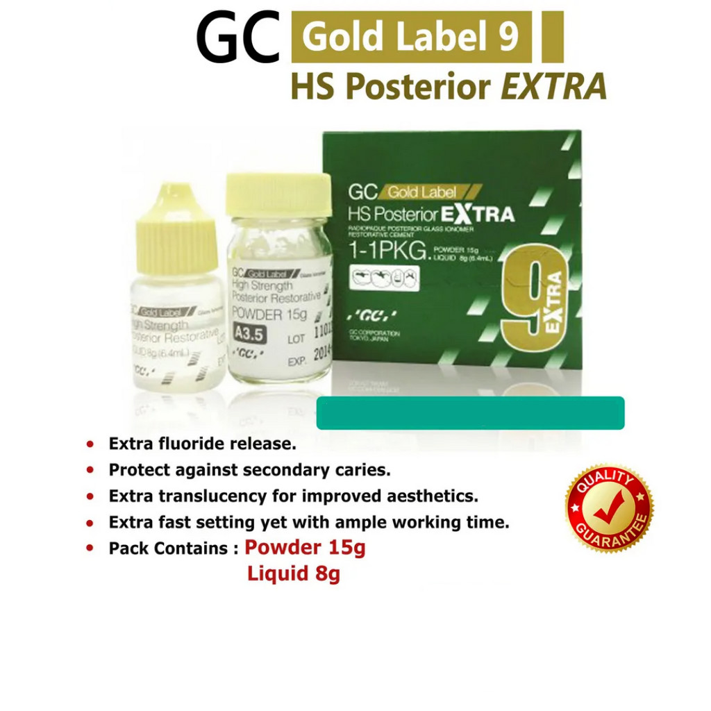GC Fuji 9 Extra Gold Lable High Strength Glass Ionomer Posterior Restorative!