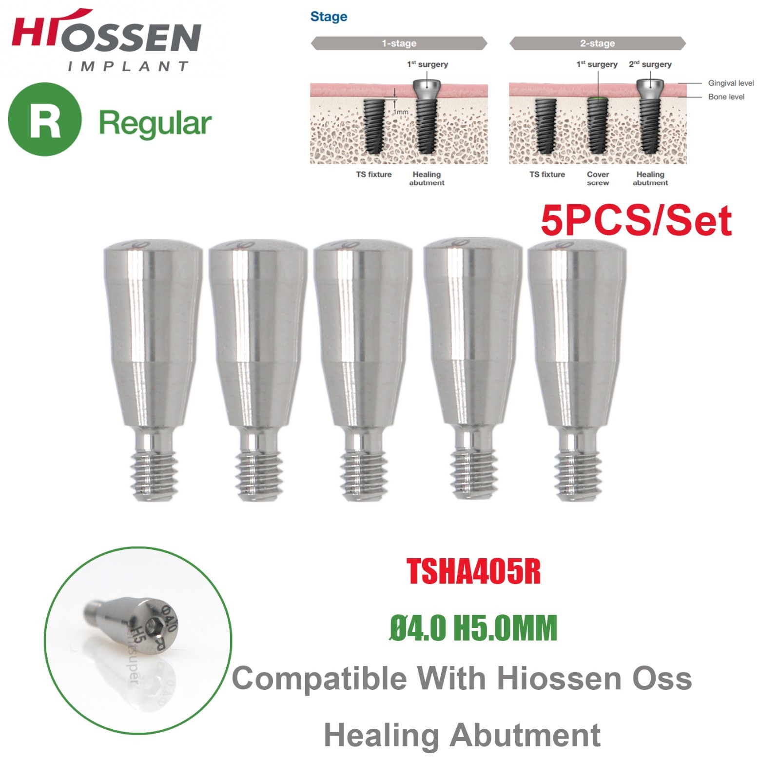 US Regular Healing Abutment Cover Screw Internal Hex Hiossen ET Osstem TS DIO Ti