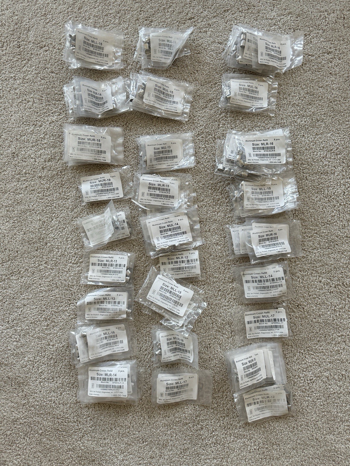 500 Pieces Aluminum Shell Crown Refills.