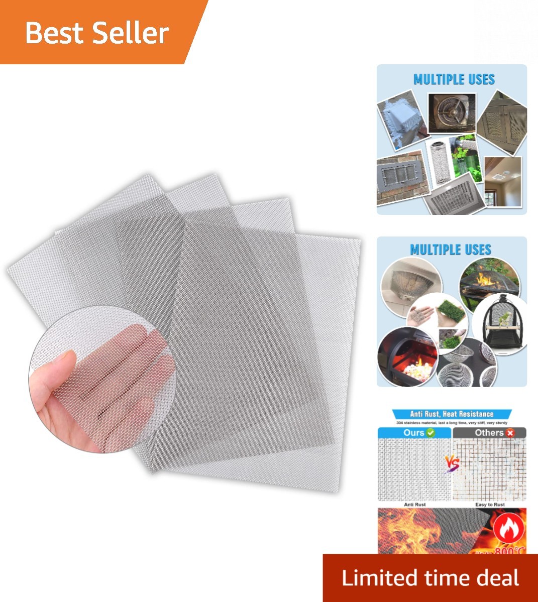 Professional Grade 11.8″x8.2″ Stainless Steel Mesh – Rodent & Weather Safe