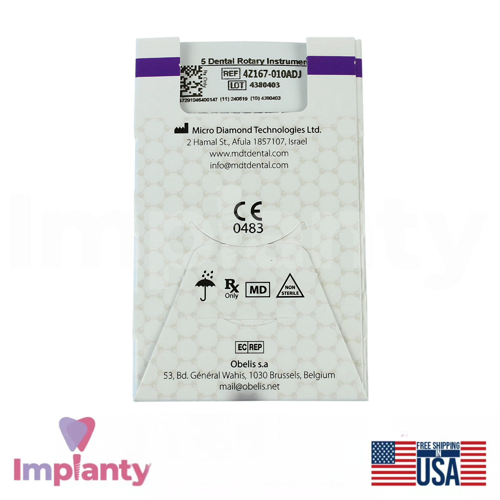 MDT Dental Pointed Cone FG ZirconIT ADJ Diamond Burs Z167 Crown Preparation