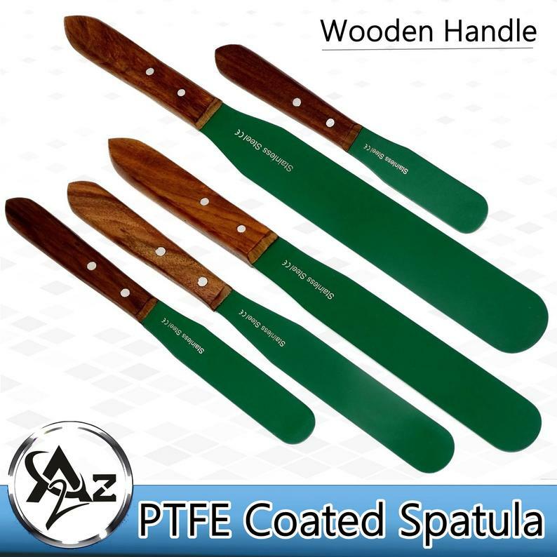 PTFE Coated Lab Spatula Ergonomic Handle Non-stick Blades Laboratory Tools