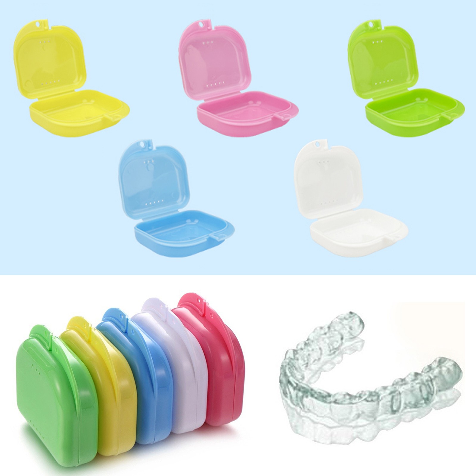 Up to 70 Dental Retainer Denture Storage Case Box Mouthguard Container Assorted