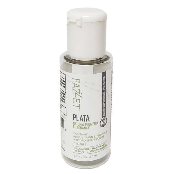 Fazzet Plata Hand Sanitizer Gel – Plumeria, 60×1.7oz Bottles/Case. 70% Ethyl