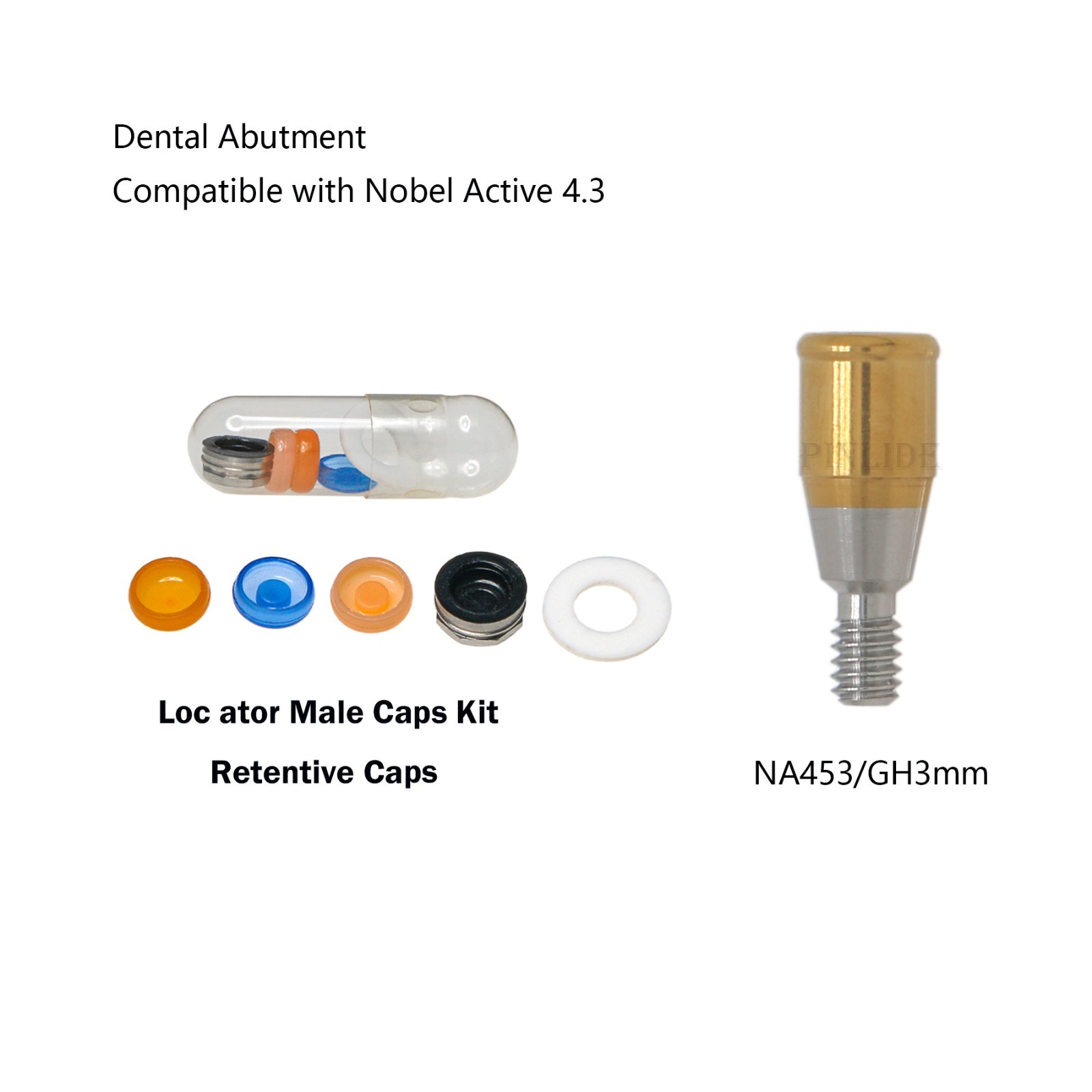 Locator Abutment Attachment Retention Cap Inserts Tool For Nobel Active RP 4.3mm