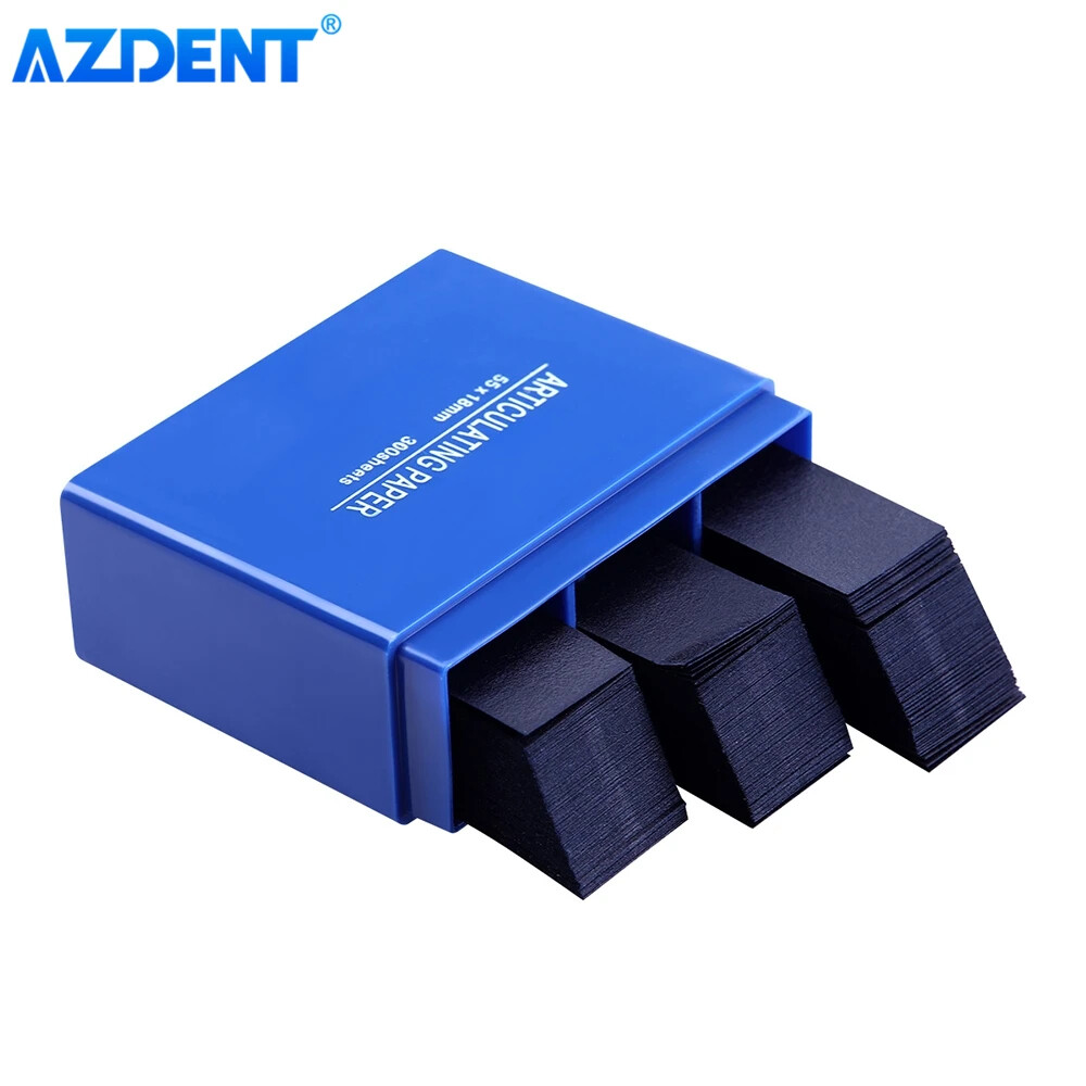300 Sheets/Box AZDENT Dental Articulating Paper Size 55*18mm Blue Strips Oral