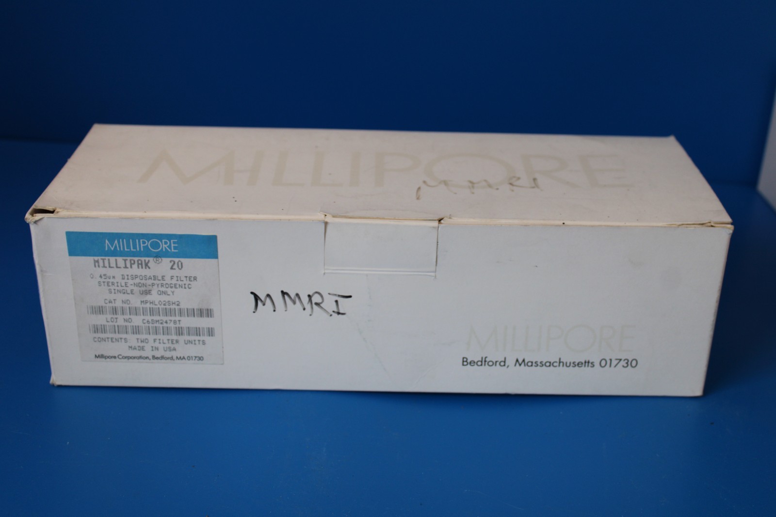 2 pcs Millipore Millipak 20 Filter MPGL06SH2, 0.45um Micron NEW in BOX