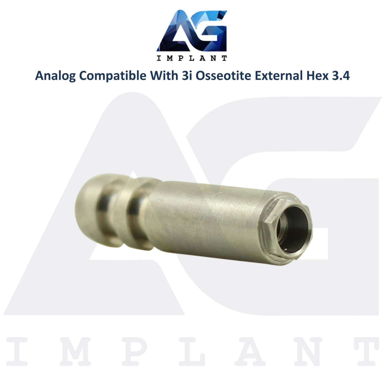 10 Fixture Analog Compatible with 3i Osseotite External Hex Ø3.4mm Dental Lab