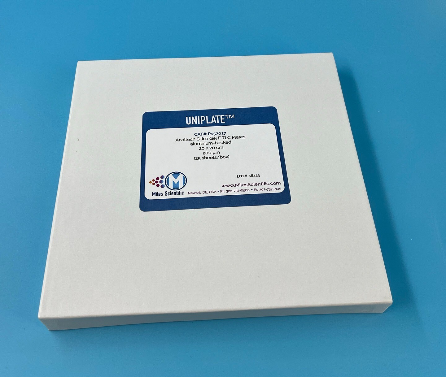 Silica Gel F coated on AL Foil Sheets 200µm 20x20cm (25/box) P157017
