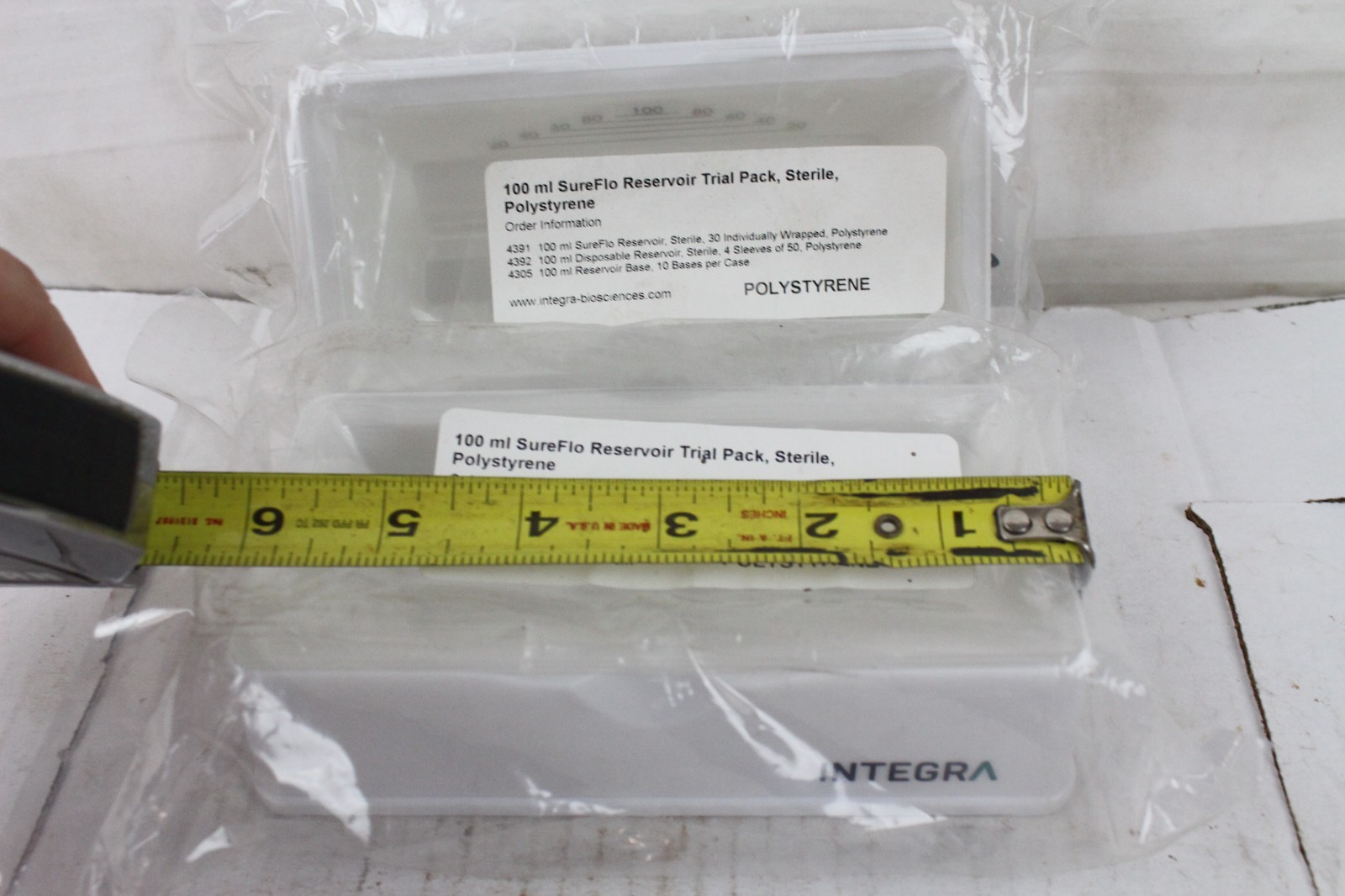2 New Integra 100 ML Sureflo Reservoir Trial Pack Sterile Polystyrene Sealed
