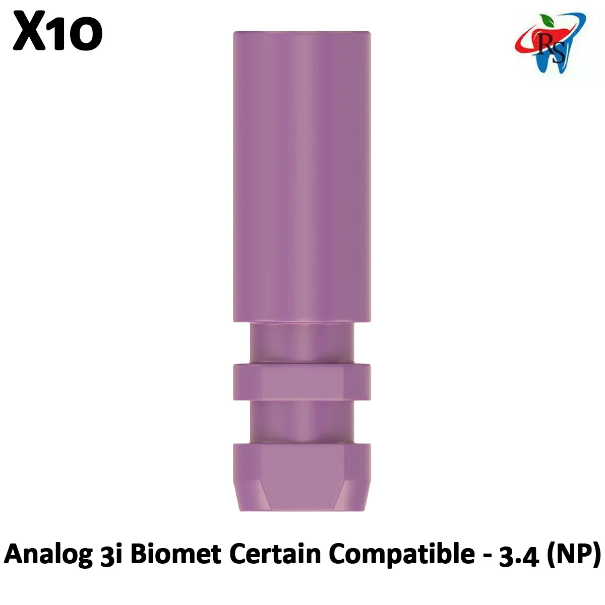 10x Dental Analog 3i Biomet Certain Compatible 3.4 NP Titanium Lab Replica