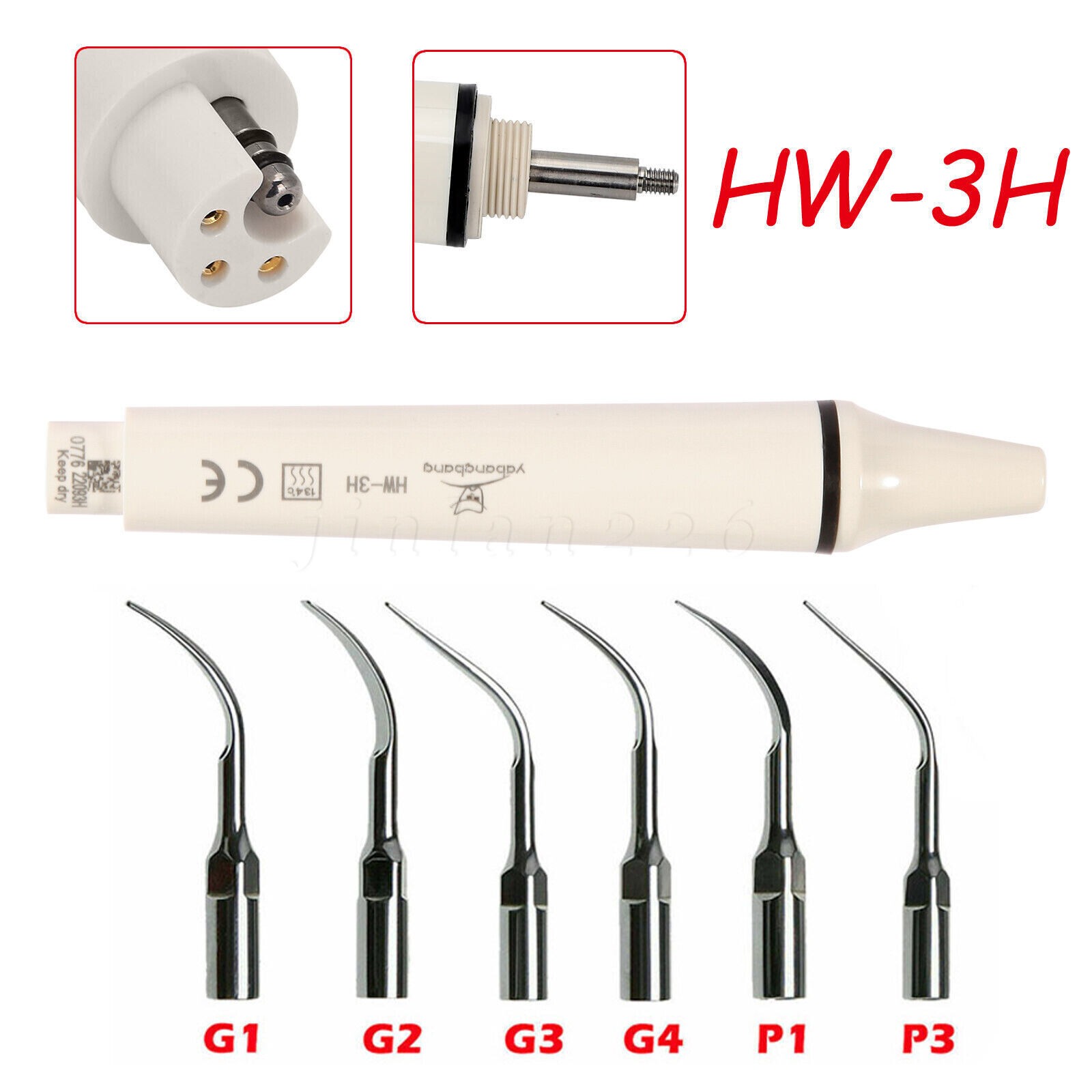 USA Dental Ultrasonic Piezo Scaler Handpiece / 6 type tips fit EMS Detachable A+