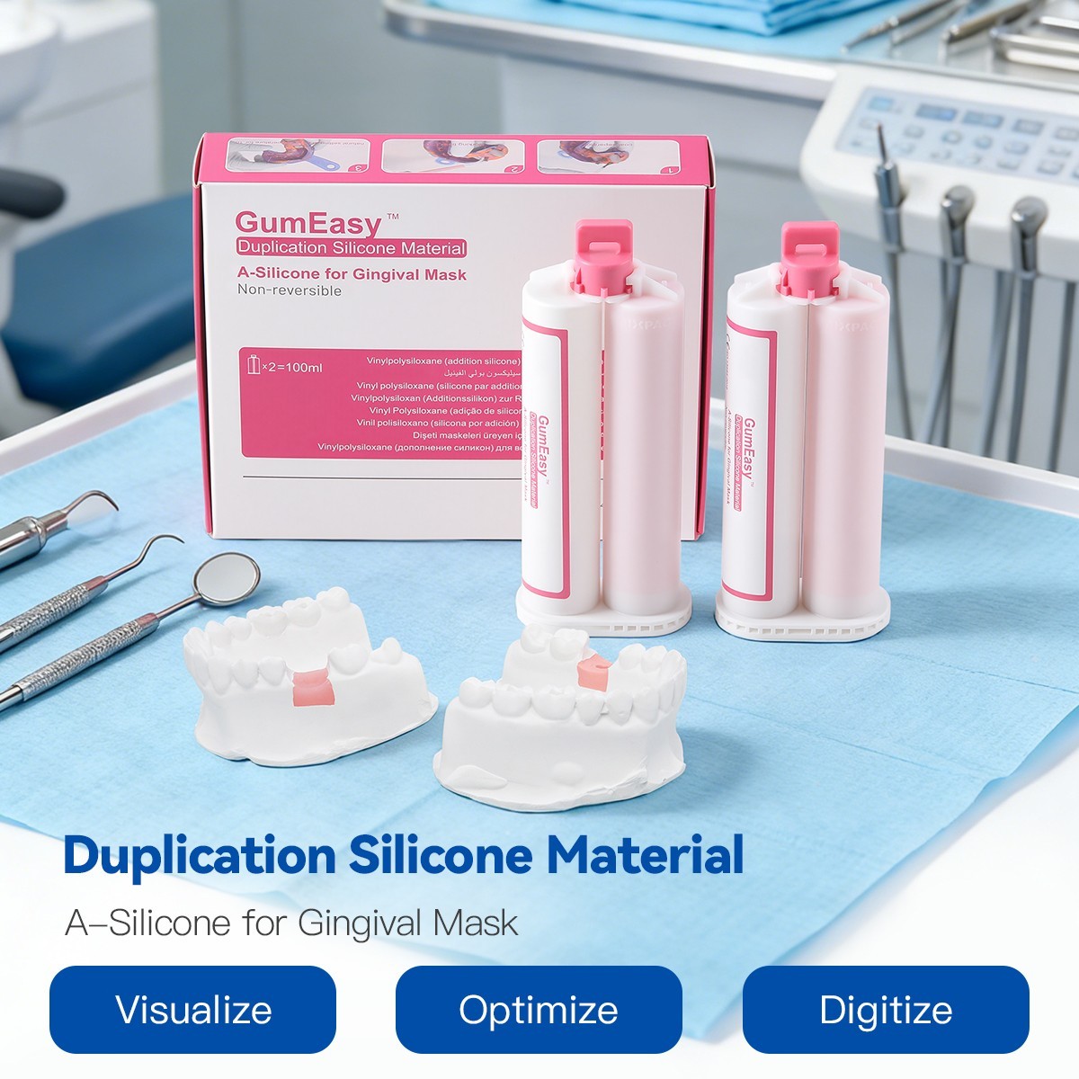 AZDENT Automix Flexible A-Silicone for Gingival Masks Duplication Silicone USA