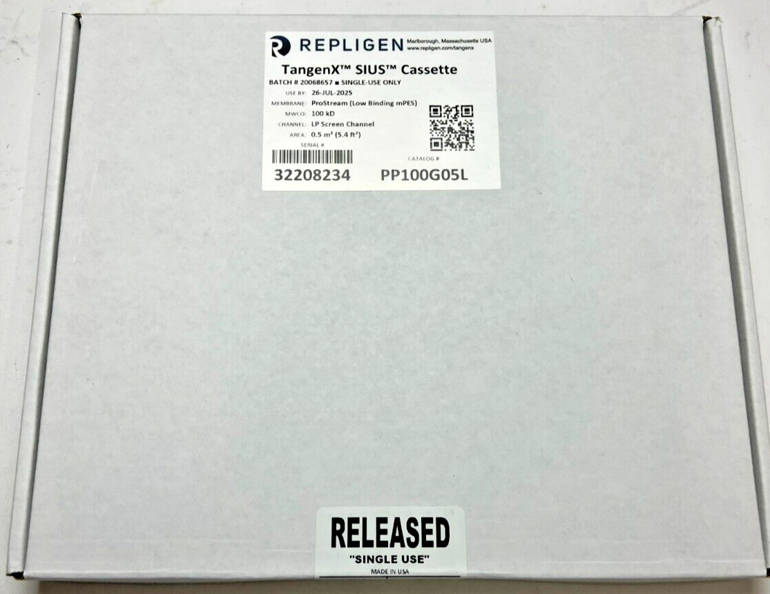 Repligen PP100G05L TangenX SIUS Cassette – New Sealed Box