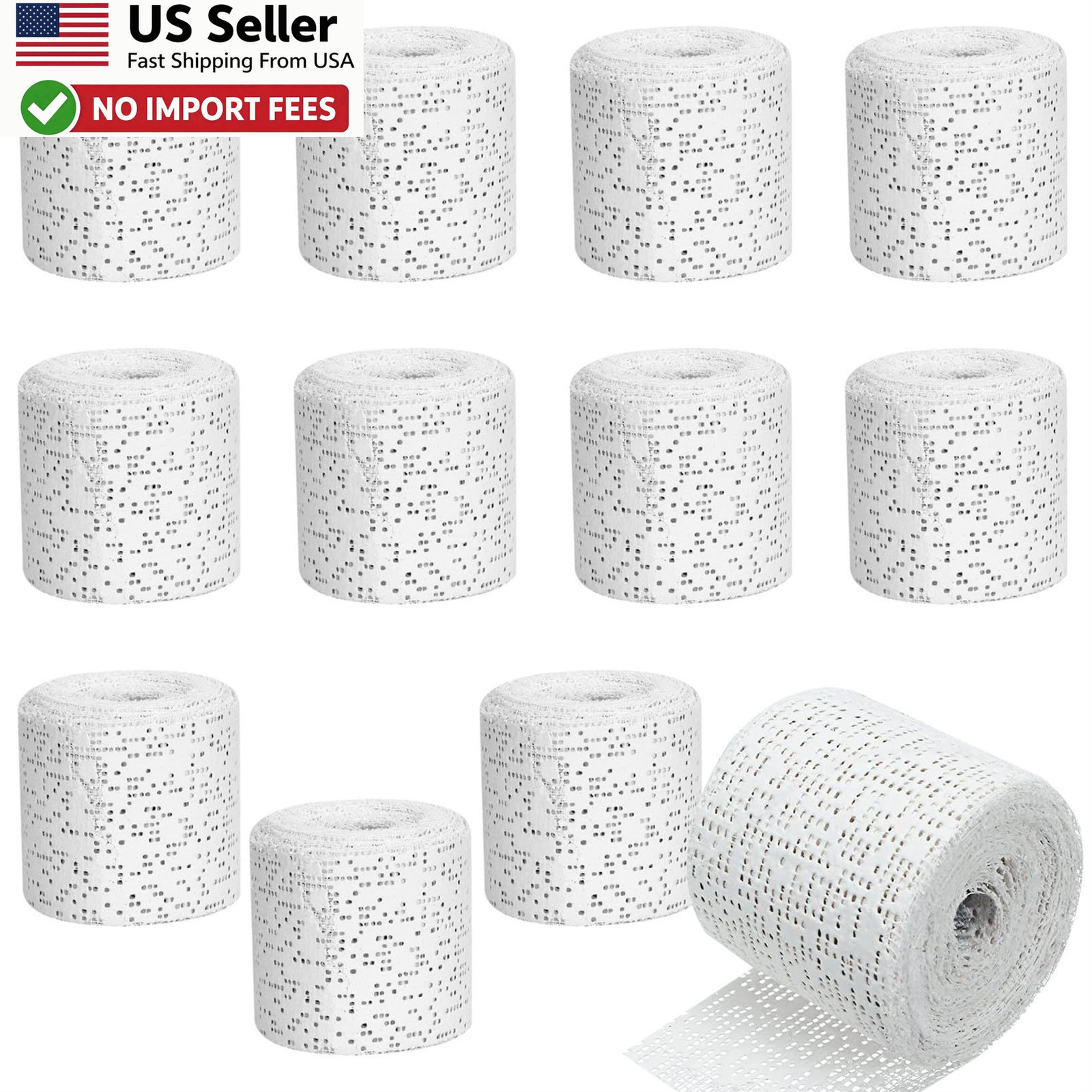 12 Pack Plaster Cloth Rolls For Crafts 2″x106″ White Gauze Bandages Strips USA