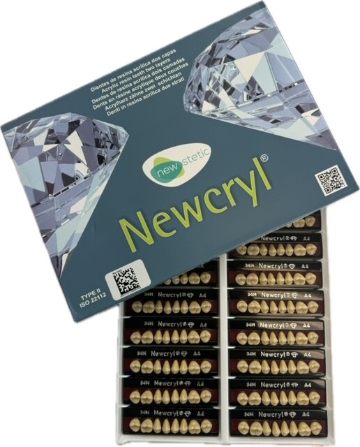 Newcryl Upper Posterior Mould 33M 1 x 8 33° Two-Layer False Teeth Multi-Shade
