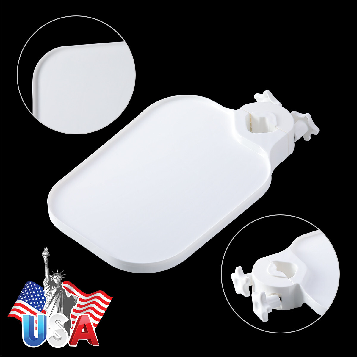 Dental Universal Utility Plastic Post Mounted Tray Table for Dental Chair Unit