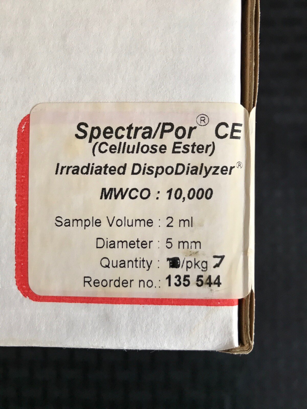 (7) SPECTRUM 2mL Spectra Por Irradiated DispoDialyzer w/ CE Membrane MWCO 10000