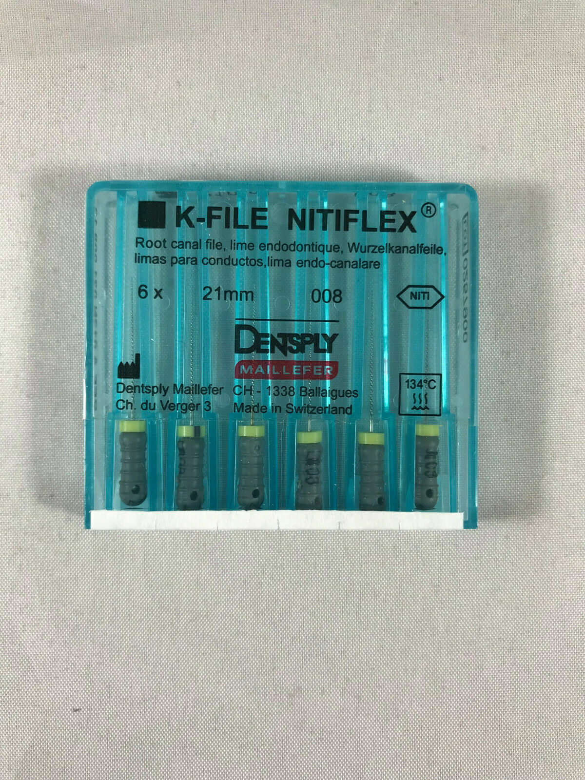 Dentsply Maillefer K-file Endodontic NiTiFlex steel 21mm All sizes 120 files/pk