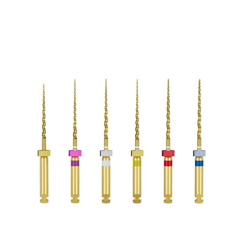 SuperEndo Gold-Flex Rotary Files Heat Activated Gold Rotary NiTi Files Pack of 6