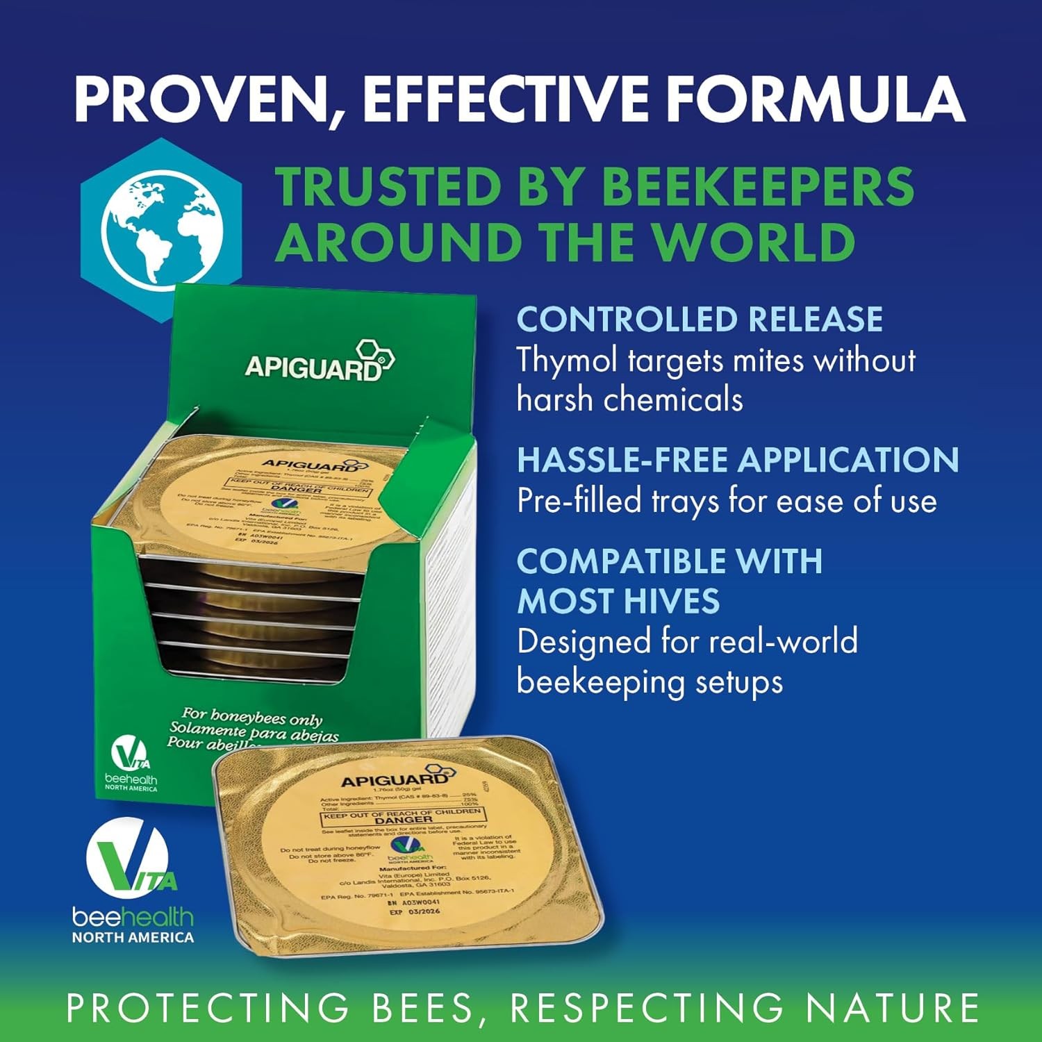 Apiguard Box of Ten 50g Trays Treatment for Honey Bee Hives