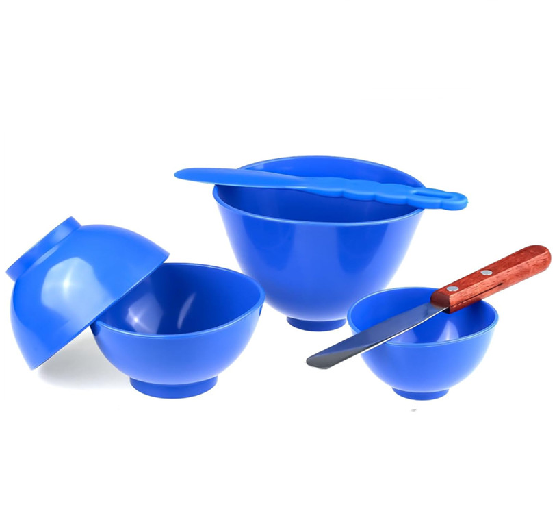 4PCS Dental Plaster Alginate Silicone Flexible Mixing Bowl + 2 Mixing Spatulas