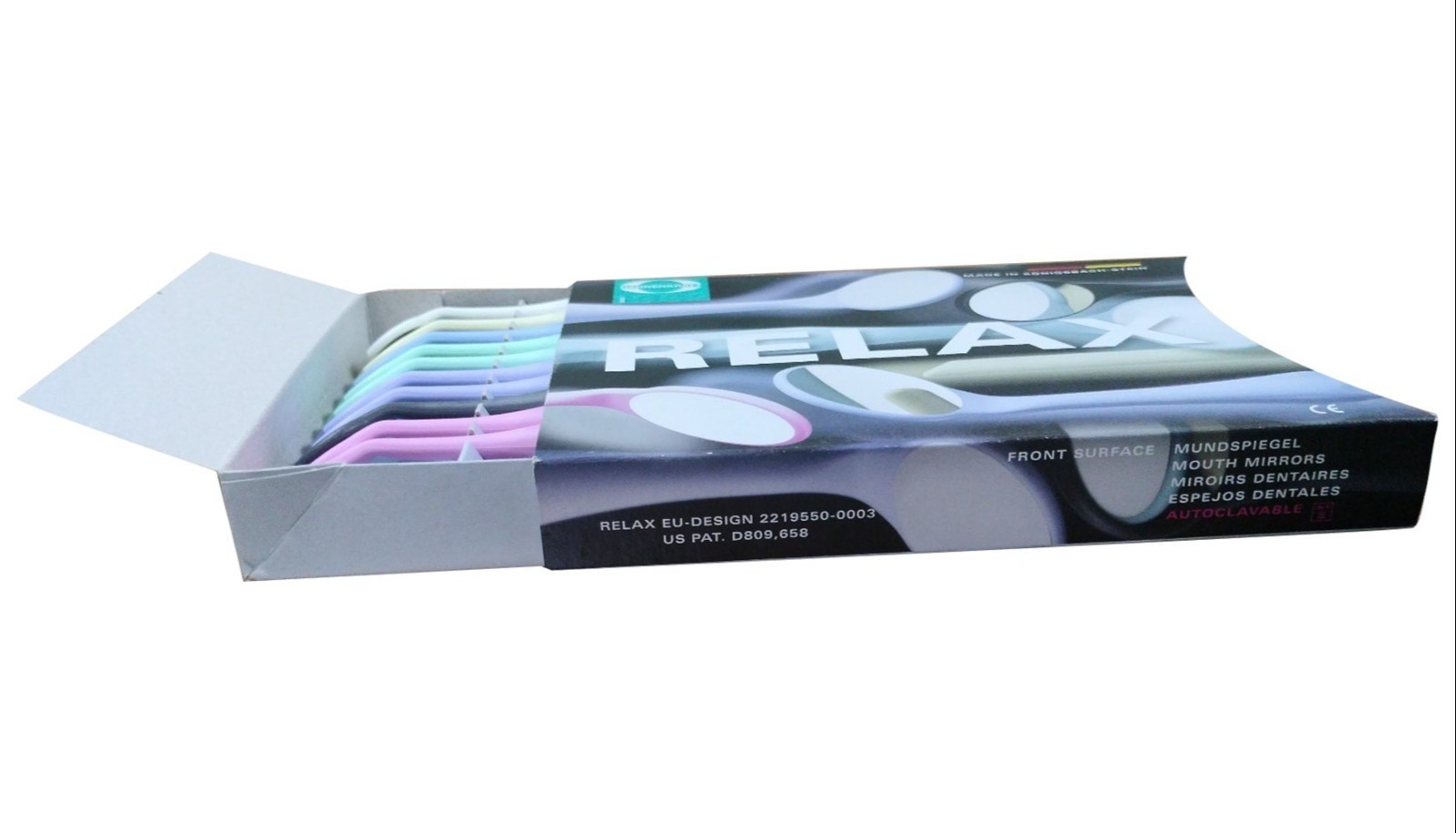 HAHNENKRATT DENTAL RELAX FS Rhodium Mouth Mirrors REF 7110-size 5 10 ASSORTMENT