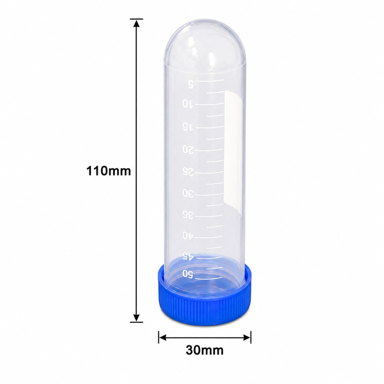 100Pcs Transparent Plastic Sample Tube Screw Cap Round Bottom 10 15 50ML