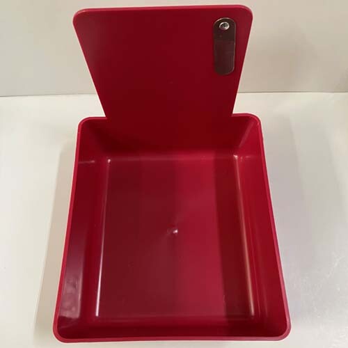 Burgundy Dental Lab Pan w/Stainless Steel Clip 12pk 7″ x 5¾” x 2½” Made in USA