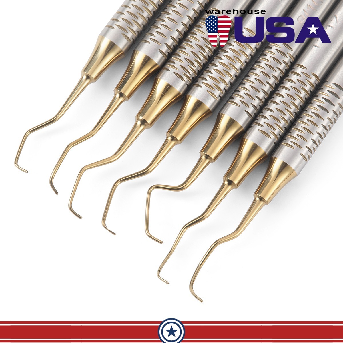 7Pcs Dental Periodontal Scaler Periodontal Hygiene Pick Tool Hand Instrument