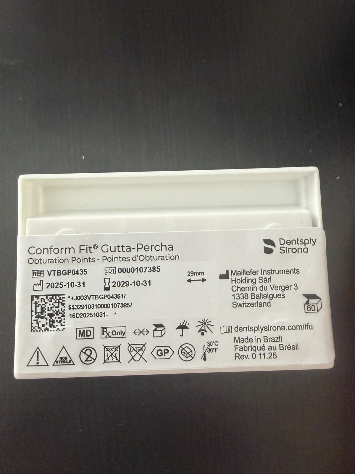Vortex blue Conform Fit Gutta-Percha Points by Dentsply 35 0.04 Green