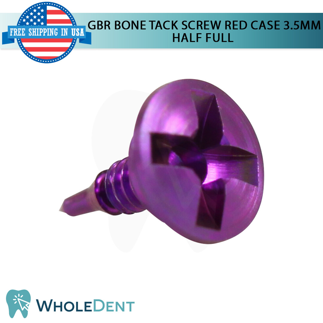 GBR Bon Tack Screw 3.5mm Pin Red Half Case Membrane Fixation Dental Im plant Tac