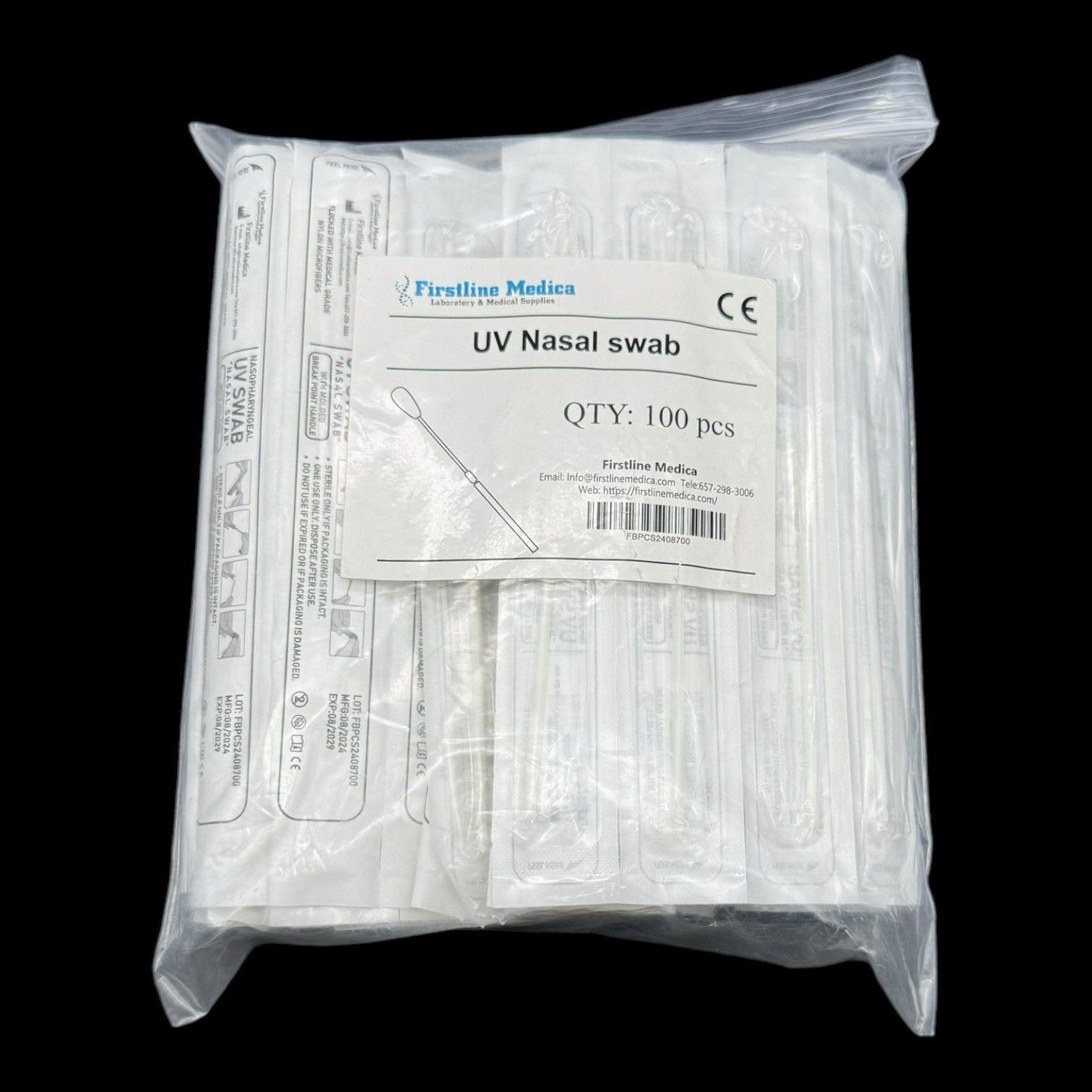 UV NASOPHARYNGEA SWABS FOR NASAL SAMPLING – STERILE – 100/bag