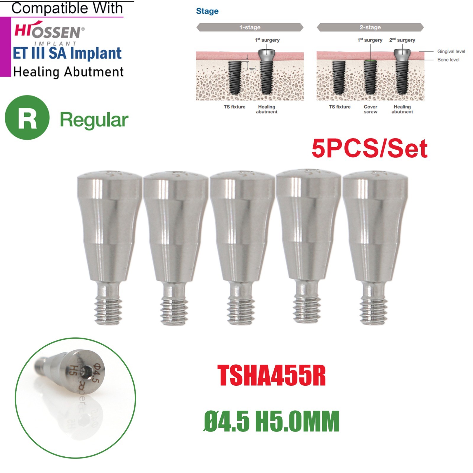 US Regular Healing Abutment Cover Screw Internal Hex Hiossen ET Osstem TS DIO Ti