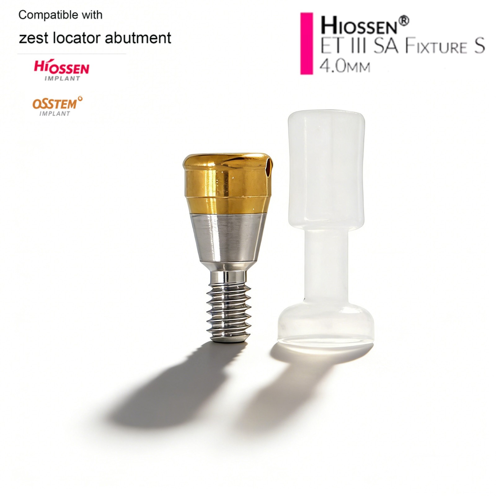 Hiossen ET Regular Ti Locator Abutment Fits Zest Locator Osstem GS/TS 2.5mm Hex