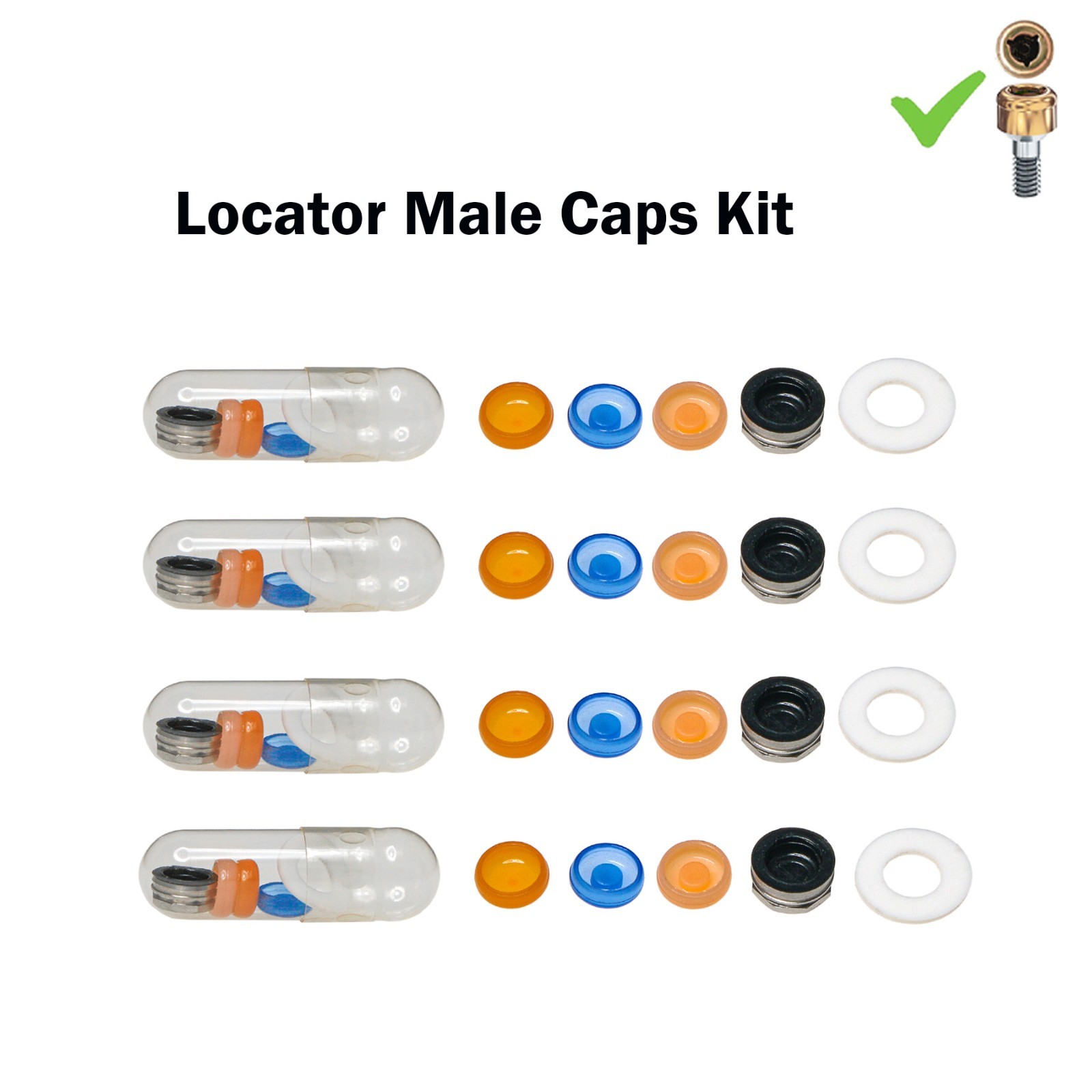 Dental Universal Retention MaleCap Locator Insertion Extraction Remove Core Tool
