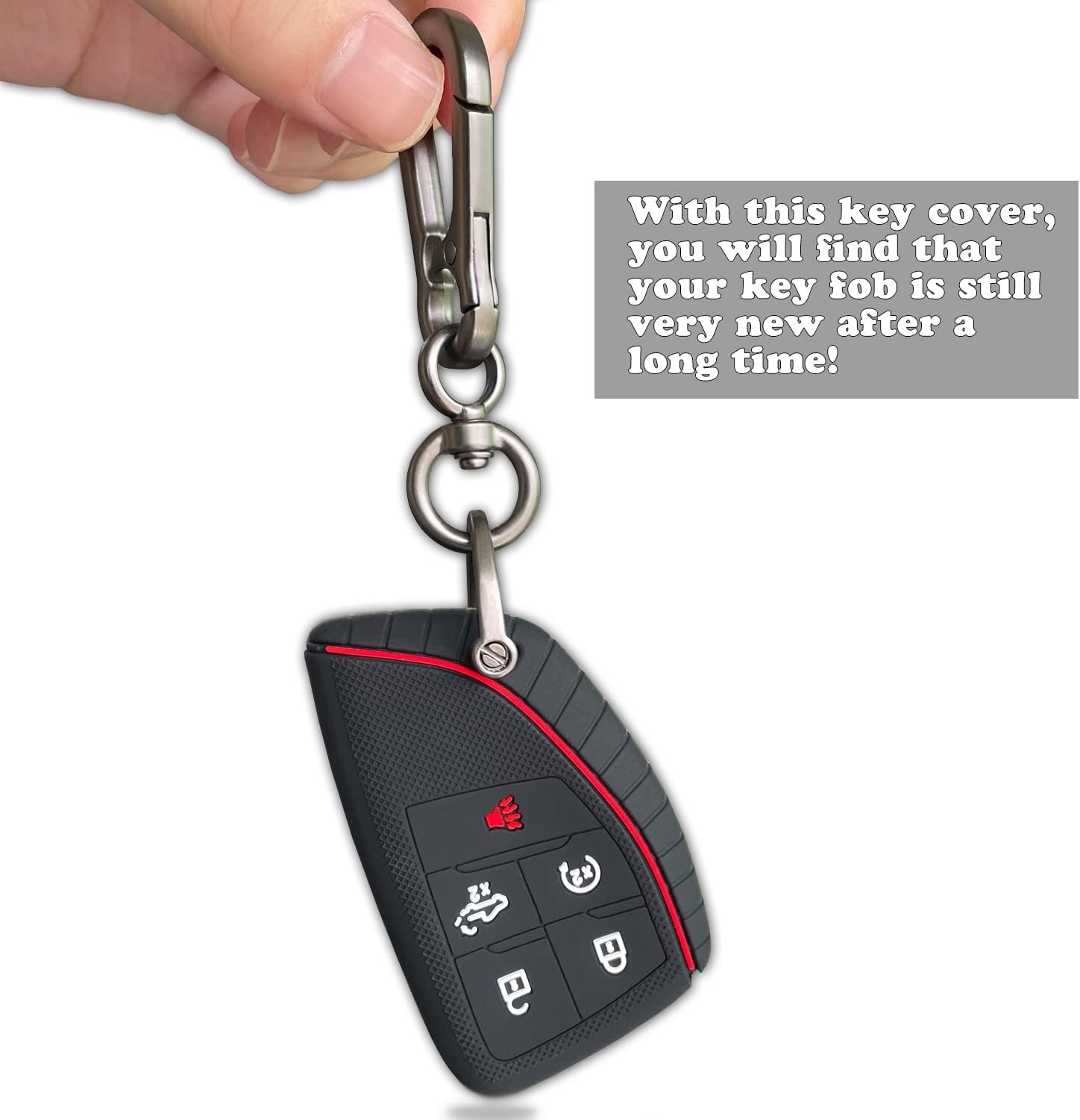 TANDRIVE Key Fob Cover for 2022-2025 2026 Chevy Silverado 1500 GMC Sierra 1500,