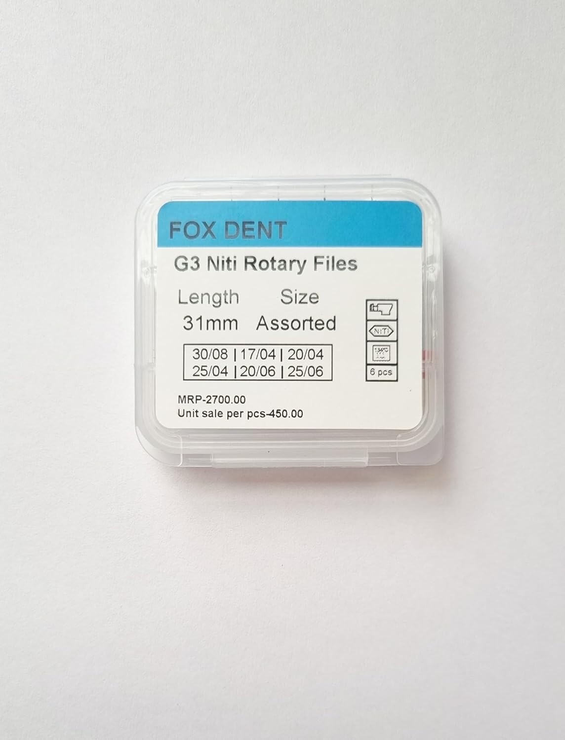 Endo Rotary File Assorted Pack Fox Dent Length 31mm
