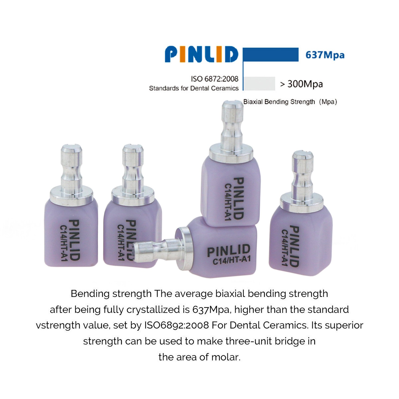 Dental IPS Emax CAD CEREC Block C14 HT/LT Lithium Disilicate Glass inLab 5pc/Box