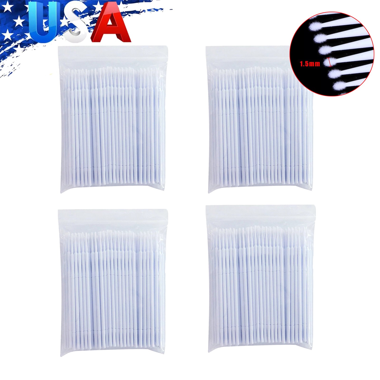 400Pcs Dental Microbrush Disposable Applicators Tips Micro Brush Cleaning Fine