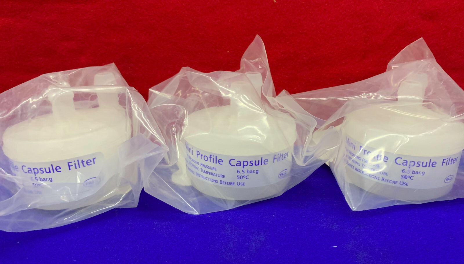 QTY 3 – PALL LIFE SCIENCES 12073 MINI PROFILE CAPSULE FILTERS