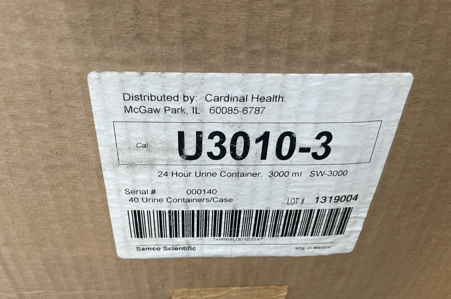 40 Large Urine Collection Container with Spill Proof Screw Lid SW-3000 (3000ml)