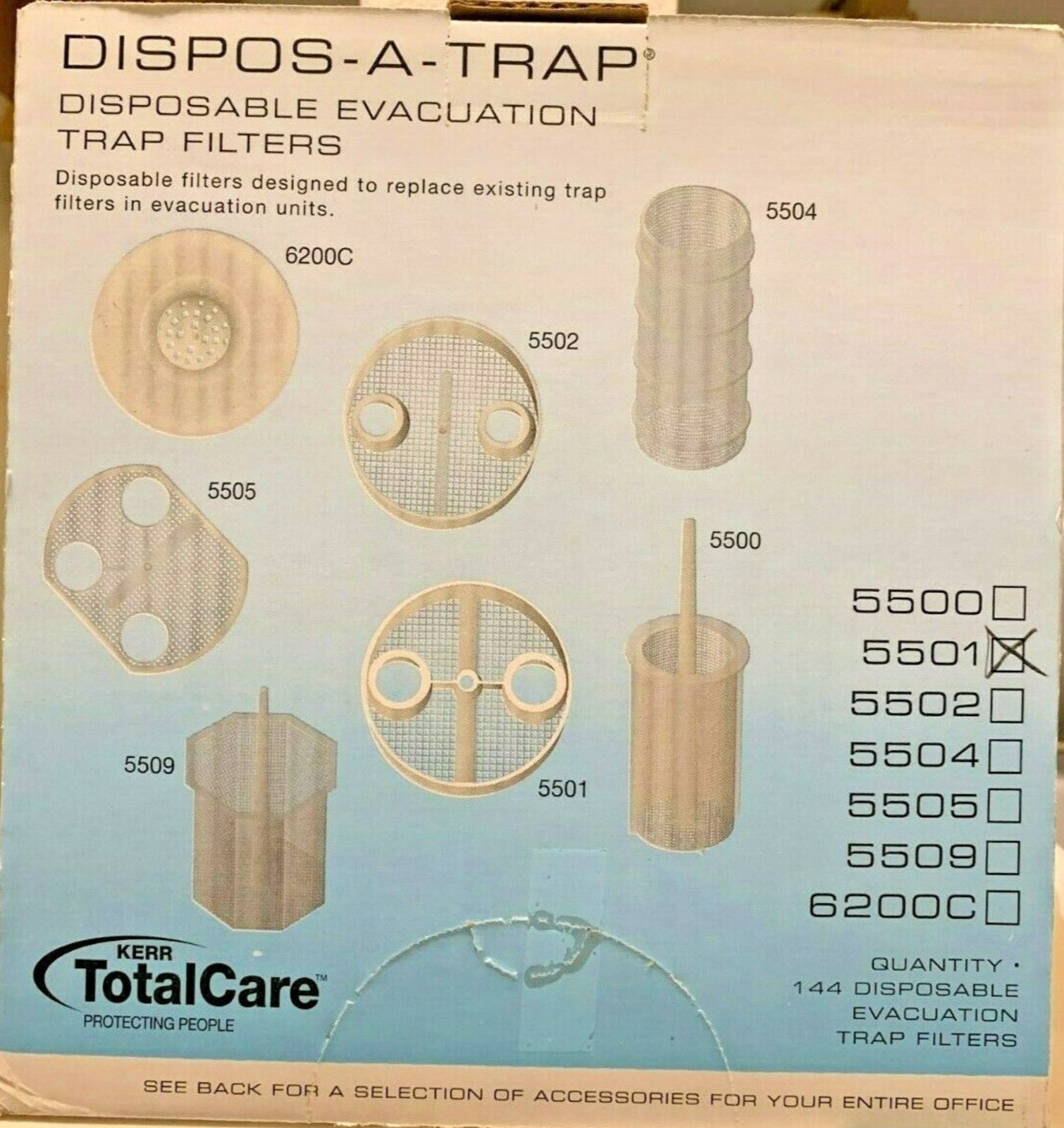 Kerr Dispos-a-Trap Evacuation Traps Various Sizes 144/ Per Box 5502