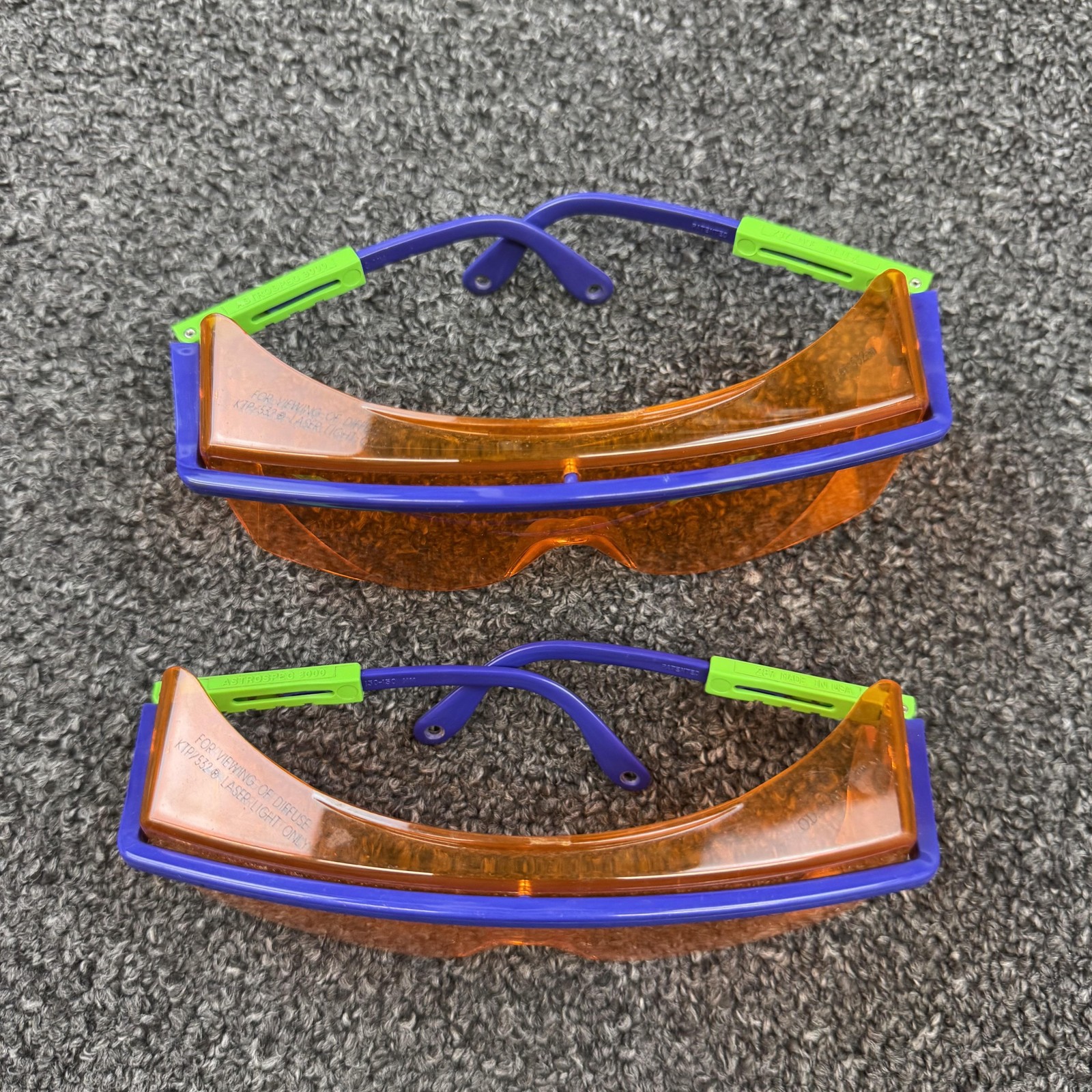 Laserscope Astrospec 3000 Laser Safety Glasses OD3 532nm Orange 2 Pairs