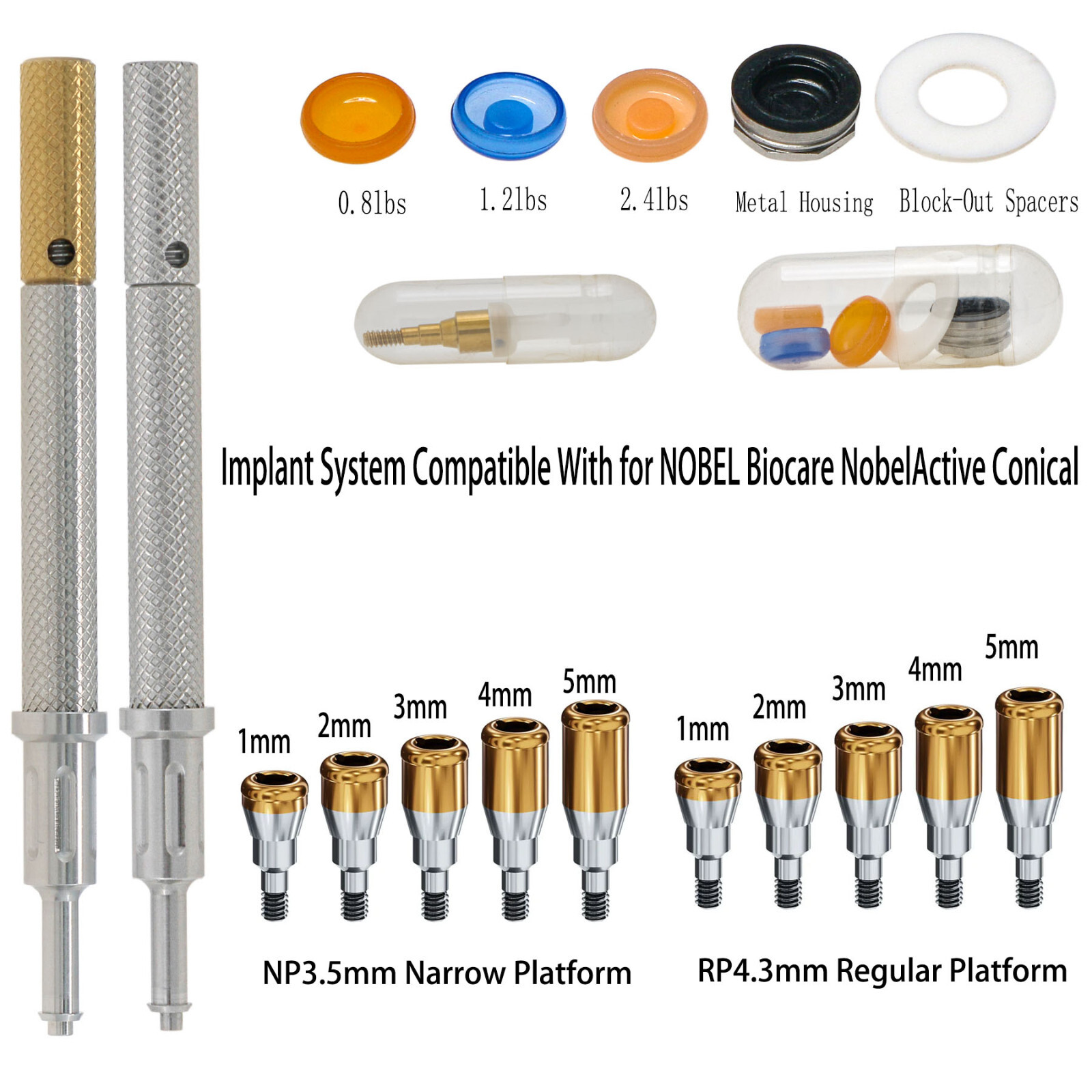 Dental Locator Attachment Abutment for Nobel Active/ITI/Zimmer/Hiossen/Straumann