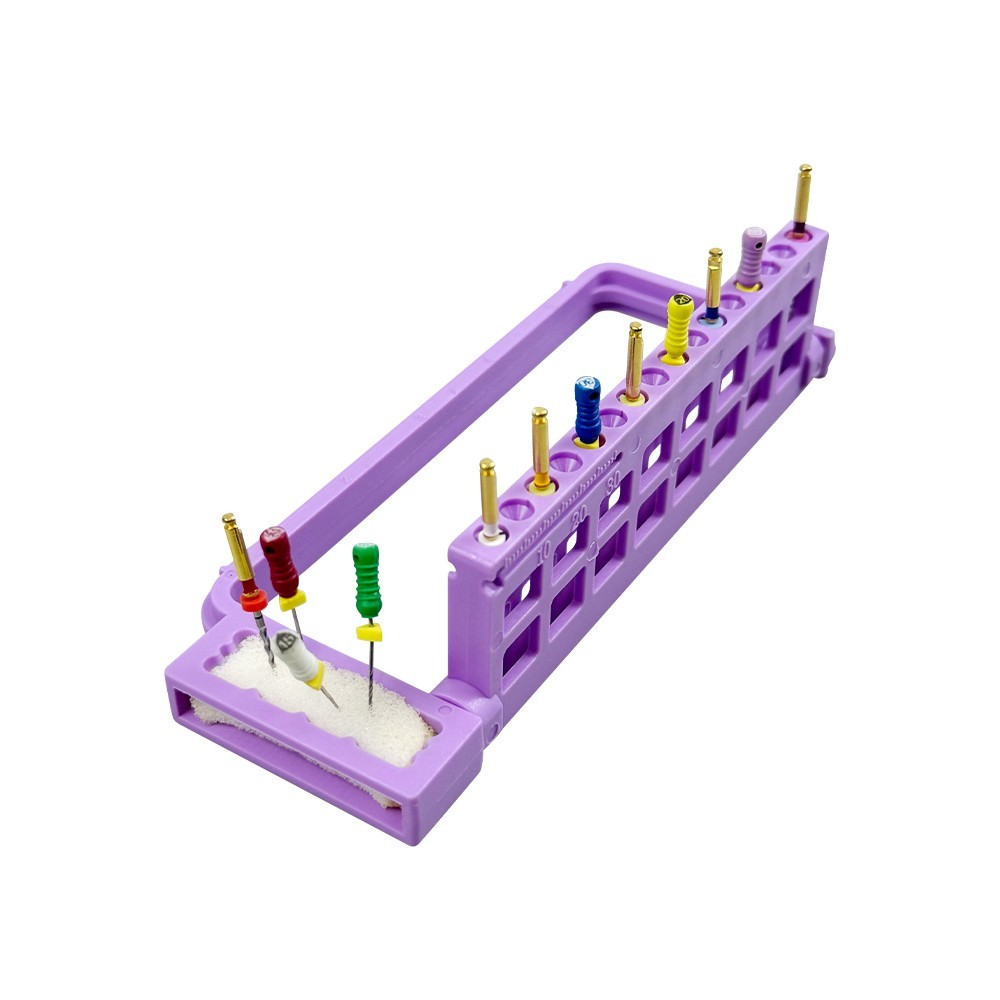 16 Holes Dental Bur Endo File Holder Disinfection Box Drill Stand Endo Tray