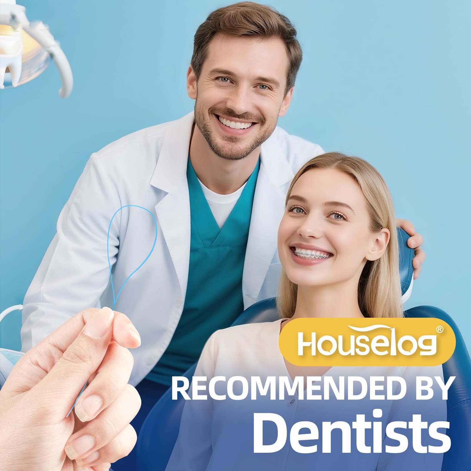 Houselog Floss Threaders | 420Count Dental 70 Count (Pack of 6), blue