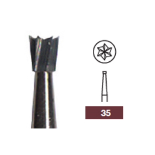 MIDWEST TYPE FG #35 INVERTED CONE CARBIDE BUR – PACKAGE OF 10