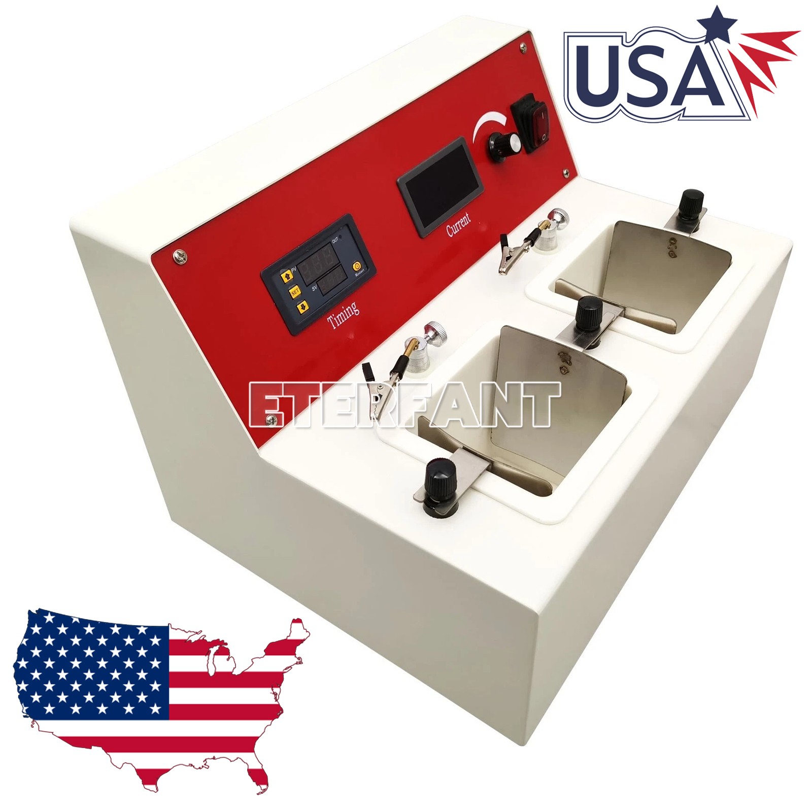 ETERFANT Dental Lab Electrolytic Polish Machine Two electrolytic Cells 110V 250W